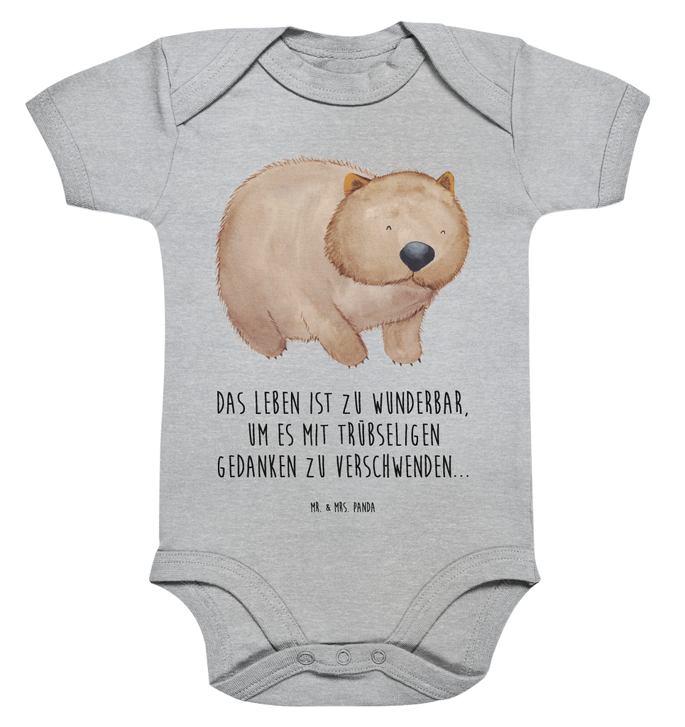 Organic Baby Body Wombat Babykleidung, Babystrampler, Strampler, Wickelbody, Baby Erstausstattung, Junge, Mädchen, Tiermotive, Gute Laune, lustige Sprüche, Tiere, Wombat, Das Leben ist schön, Motivation, Spruch, Australien