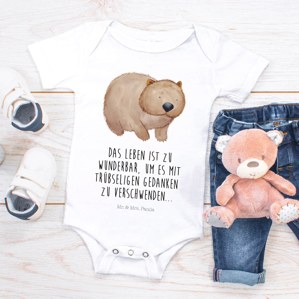 Organic Baby Body Wombat Babykleidung, Babystrampler, Strampler, Wickelbody, Baby Erstausstattung, Junge, Mädchen, Tiermotive, Gute Laune, lustige Sprüche, Tiere, Wombat, Das Leben ist schön, Motivation, Spruch, Australien