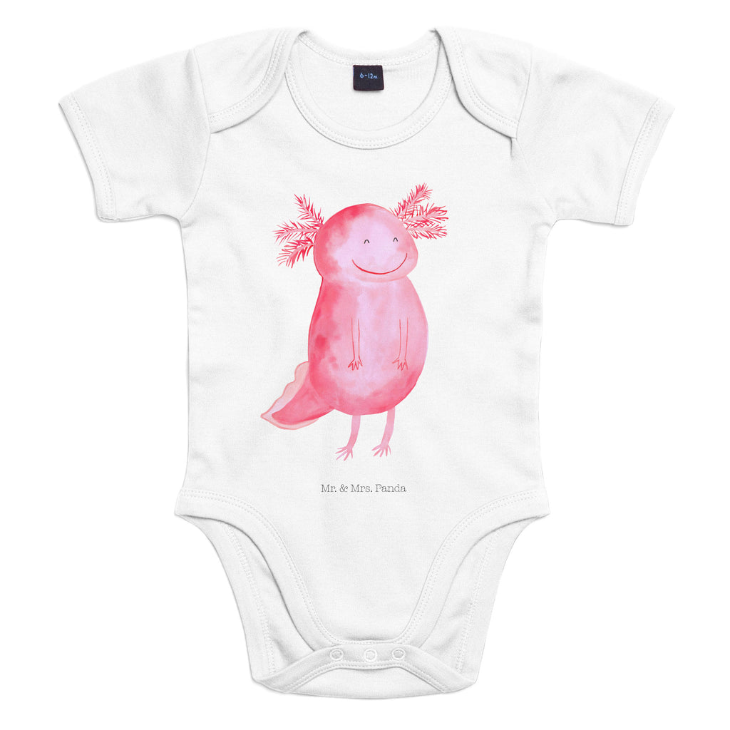Organic Baby Body Axolotl glücklich Babykleidung, Babystrampler, Strampler, Wickelbody, Baby Erstausstattung, Junge, Mädchen, Axolotl, Molch, Axolot, Schwanzlurch, Lurch, Lurche, Motivation, gute Laune