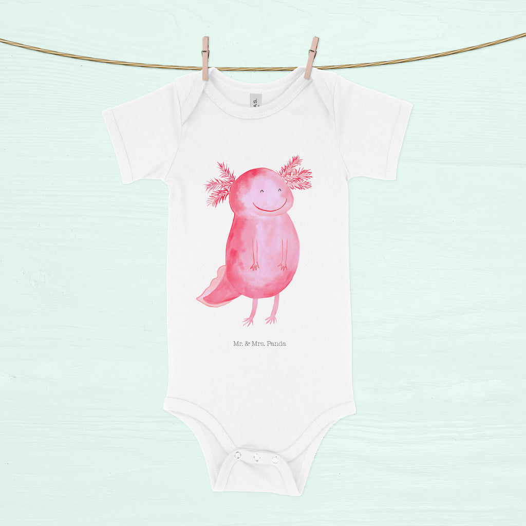 Organic Baby Body Axolotl glücklich Babykleidung, Babystrampler, Strampler, Wickelbody, Baby Erstausstattung, Junge, Mädchen, Axolotl, Molch, Axolot, Schwanzlurch, Lurch, Lurche, Motivation, gute Laune