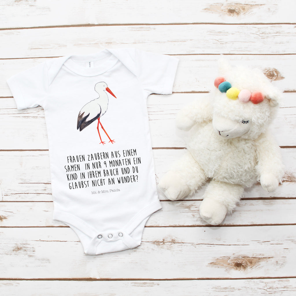 Organic Baby Body Storch Babykleidung, Babystrampler, Strampler, Wickelbody, Baby Erstausstattung, Junge, Mädchen, Tiermotive, Gute Laune, lustige Sprüche, Tiere, Storch, Störche, Schwangerschaft, Geburt, Mutter, Mütter, Mutter werden, Schwanger, Babybauch, Baby