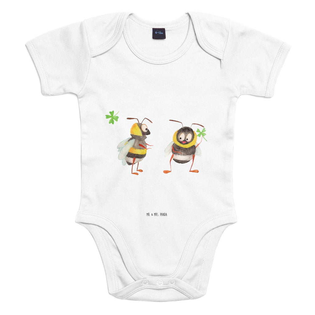 Organic Baby Body Hummeln mit Kleeblatt Babykleidung, Babystrampler, Strampler, Wickelbody, Baby Erstausstattung, Junge, Mädchen, Tiermotive, Gute Laune, lustige Sprüche, Tiere, Hummel, Biene, Spruch positiv, Biene Deko, Spruch schön, glücklich sein, glücklich werden, Spruch fröhlich