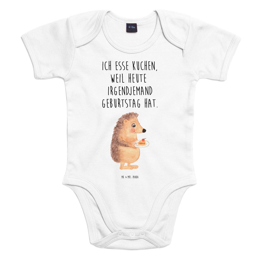 Organic Baby Body Igel mit Kuchenstück Babykleidung, Babystrampler, Strampler, Wickelbody, Baby Erstausstattung, Junge, Mädchen, Tiermotive, Gute Laune, lustige Sprüche, Tiere, Igel, Essen Spruch, Kuchen, Backen Geschenk, Kuchen backen, Einladung Party, Geburtstagskuchen, Torte
