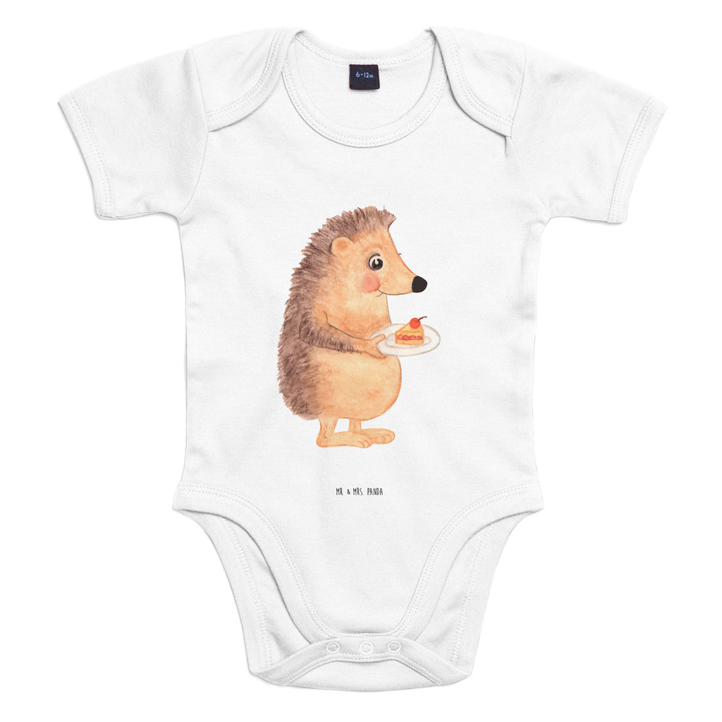 Organic Baby Body Igel mit Kuchenstück Babykleidung, Babystrampler, Strampler, Wickelbody, Baby Erstausstattung, Junge, Mädchen, Tiermotive, Gute Laune, lustige Sprüche, Tiere, Igel, Essen Spruch, Kuchen, Backen Geschenk, Kuchen backen, Einladung Party, Geburtstagskuchen, Torte