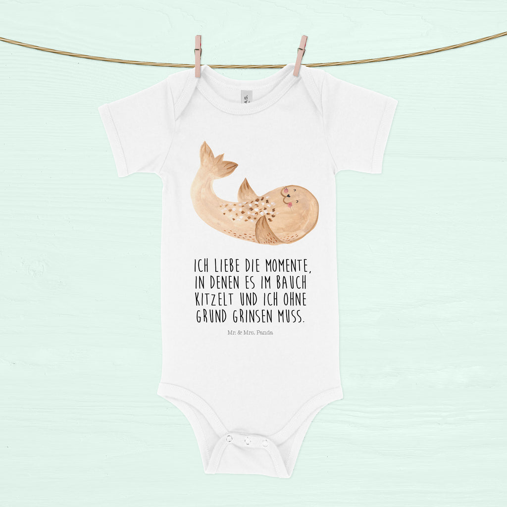 Organic Baby Body Robbe liegend Babykleidung, Babystrampler, Strampler, Wickelbody, Baby Erstausstattung, Junge, Mädchen, Tiermotive, Gute Laune, lustige Sprüche, Tiere, Robbe, Robben, Seehund, Strand, Meerestier, Ostsee, Nordsee, Lachen, Freude