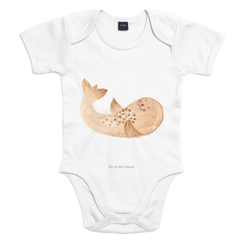 Organic Baby Body Robbe liegend Babykleidung, Babystrampler, Strampler, Wickelbody, Baby Erstausstattung, Junge, Mädchen, Tiermotive, Gute Laune, lustige Sprüche, Tiere, Robbe, Robben, Seehund, Strand, Meerestier, Ostsee, Nordsee, Lachen, Freude