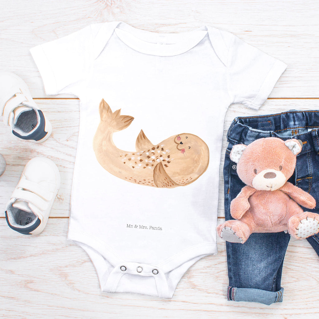 Organic Baby Body Robbe liegend Babykleidung, Babystrampler, Strampler, Wickelbody, Baby Erstausstattung, Junge, Mädchen, Tiermotive, Gute Laune, lustige Sprüche, Tiere, Robbe, Robben, Seehund, Strand, Meerestier, Ostsee, Nordsee, Lachen, Freude