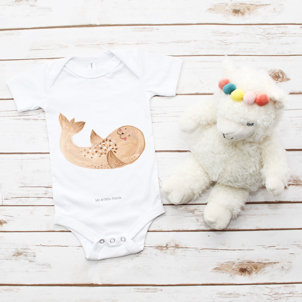 Organic Baby Body Robbe liegend Babykleidung, Babystrampler, Strampler, Wickelbody, Baby Erstausstattung, Junge, Mädchen, Tiermotive, Gute Laune, lustige Sprüche, Tiere, Robbe, Robben, Seehund, Strand, Meerestier, Ostsee, Nordsee, Lachen, Freude