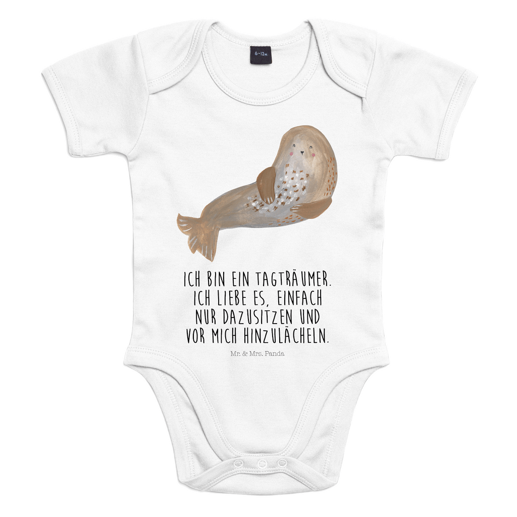 Organic Baby Body Robbe lachend Babykleidung, Babystrampler, Strampler, Wickelbody, Baby Erstausstattung, Junge, Mädchen, Tiermotive, Gute Laune, lustige Sprüche, Tiere, Robbe, Robben, Seehund, Strand, Meerestier, Ostsee, Nordsee