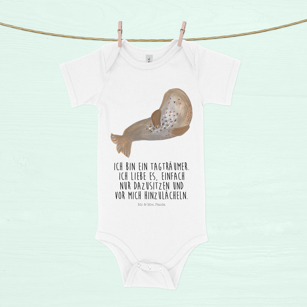 Organic Baby Body Robbe lachend Babykleidung, Babystrampler, Strampler, Wickelbody, Baby Erstausstattung, Junge, Mädchen, Tiermotive, Gute Laune, lustige Sprüche, Tiere, Robbe, Robben, Seehund, Strand, Meerestier, Ostsee, Nordsee