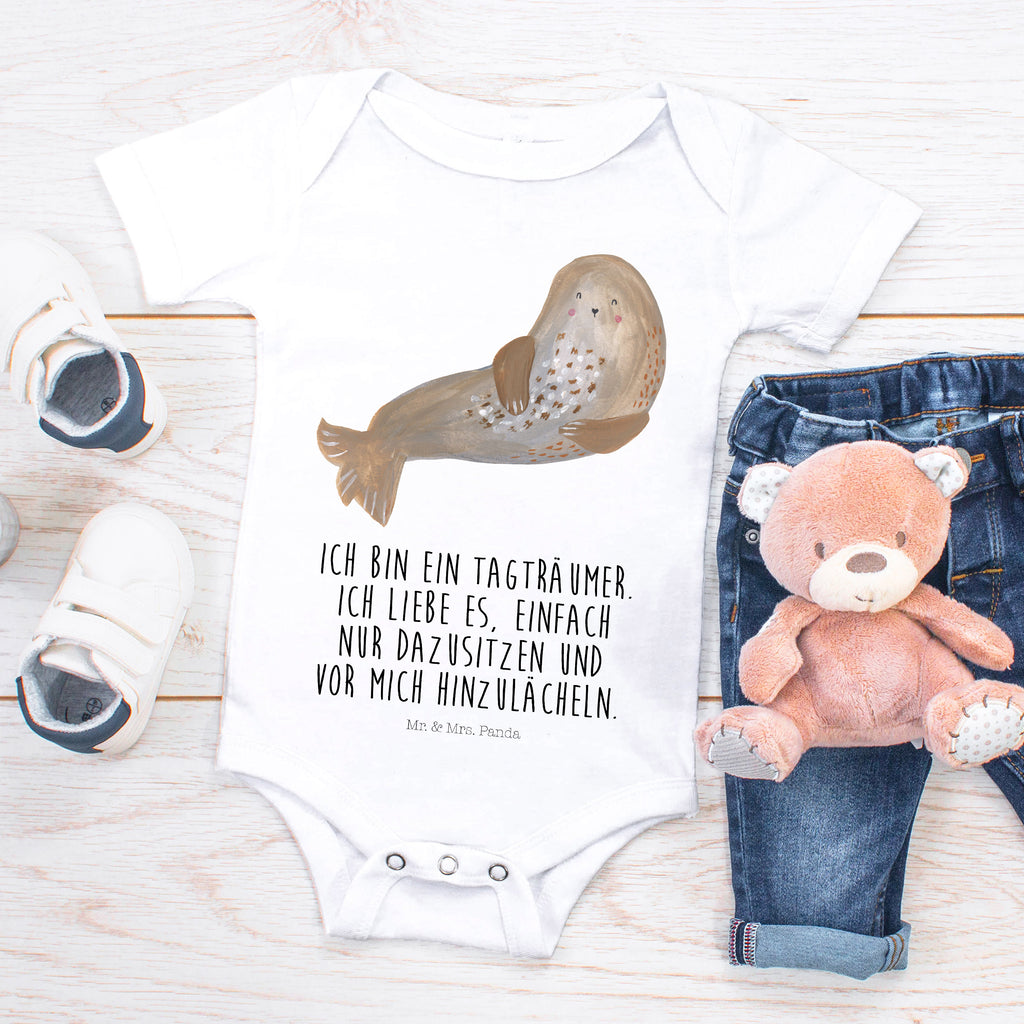 Organic Baby Body Robbe lachend Babykleidung, Babystrampler, Strampler, Wickelbody, Baby Erstausstattung, Junge, Mädchen, Tiermotive, Gute Laune, lustige Sprüche, Tiere, Robbe, Robben, Seehund, Strand, Meerestier, Ostsee, Nordsee