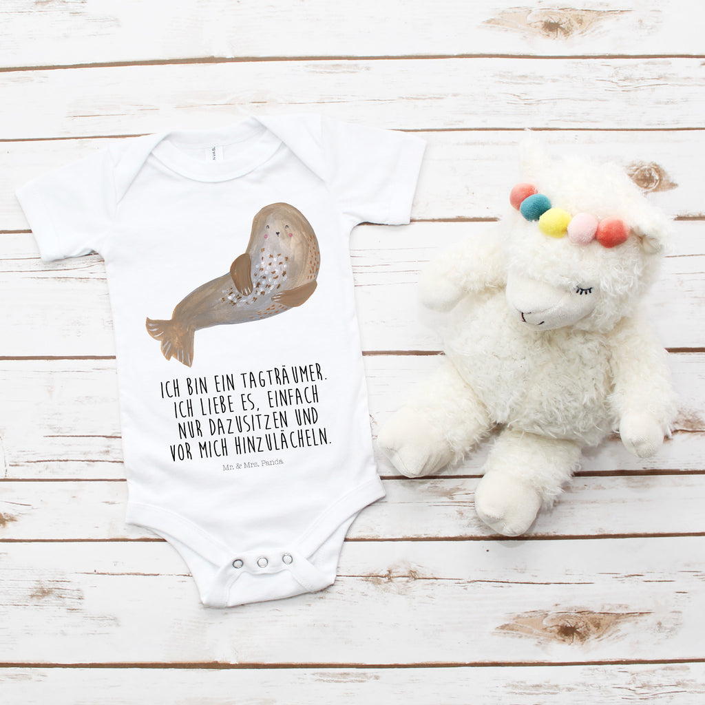 Organic Baby Body Robbe lachend Babykleidung, Babystrampler, Strampler, Wickelbody, Baby Erstausstattung, Junge, Mädchen, Tiermotive, Gute Laune, lustige Sprüche, Tiere, Robbe, Robben, Seehund, Strand, Meerestier, Ostsee, Nordsee