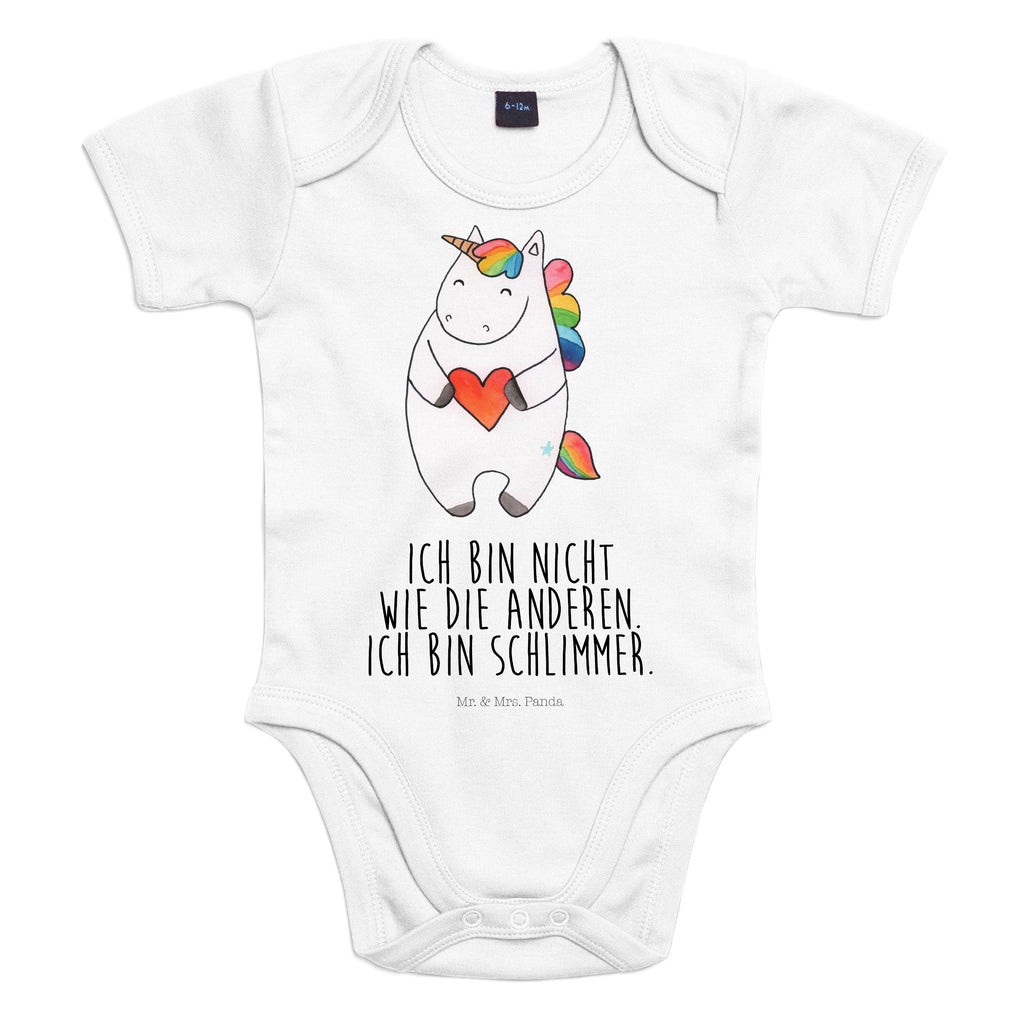 Organic Baby Body Einhorn Herz Babykleidung, Babystrampler, Strampler, Wickelbody, Baby Erstausstattung, Junge, Mädchen, Einhorn, Einhörner, Einhorn Deko, Pegasus, Unicorn, Herz, schlimm, böse, witzig, lustig, Freundin, anders, bunt