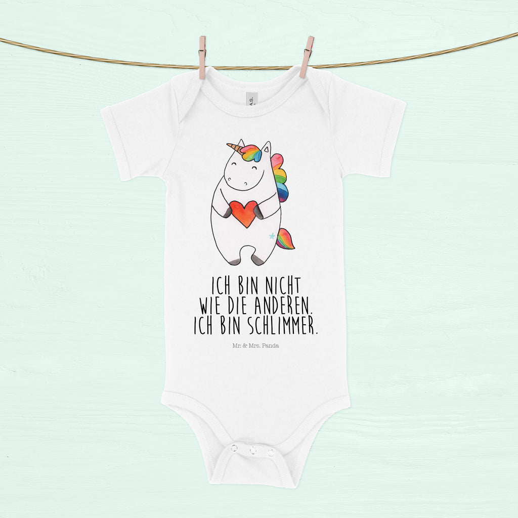 Organic Baby Body Einhorn Herz Babykleidung, Babystrampler, Strampler, Wickelbody, Baby Erstausstattung, Junge, Mädchen, Einhorn, Einhörner, Einhorn Deko, Pegasus, Unicorn, Herz, schlimm, böse, witzig, lustig, Freundin, anders, bunt