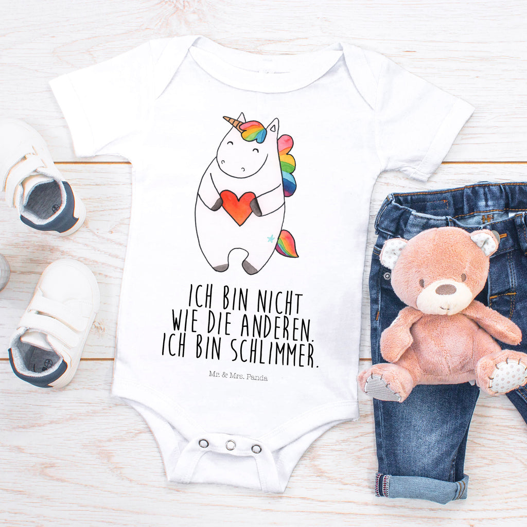 Organic Baby Body Einhorn Herz Babykleidung, Babystrampler, Strampler, Wickelbody, Baby Erstausstattung, Junge, Mädchen, Einhorn, Einhörner, Einhorn Deko, Pegasus, Unicorn, Herz, schlimm, böse, witzig, lustig, Freundin, anders, bunt