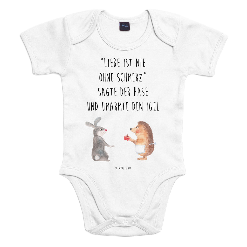 Organic Baby Body Liebe ist nie ohne Schmerz Babykleidung, Babystrampler, Strampler, Wickelbody, Baby Erstausstattung, Junge, Mädchen, Tiermotive, Gute Laune, lustige Sprüche, Tiere, Igel und Hase, Igel, Hase, Liebe Spruch, Liebeskummer Geschenk, Herzschmerz, Trösten, Trennungsschmerz, Spruch romantisch