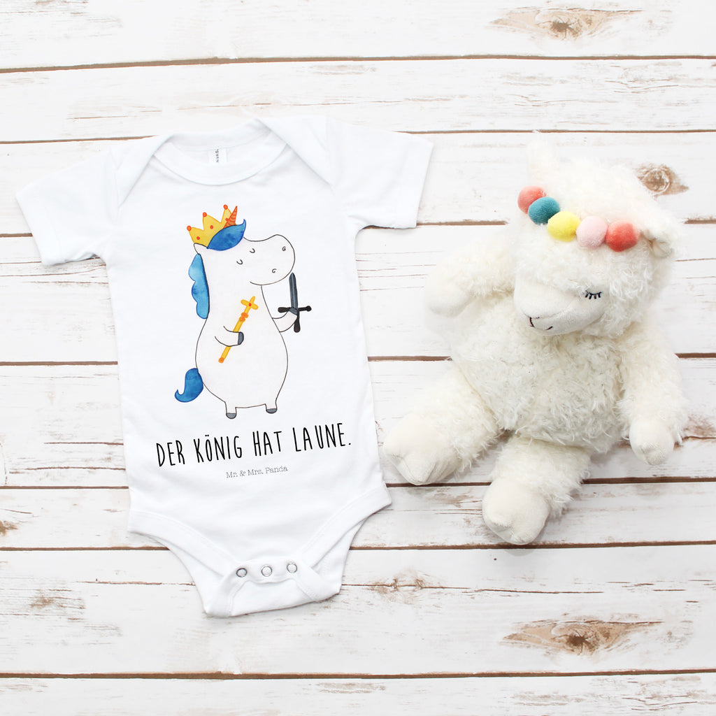 Organic Baby Body Einhorn König mit Schwert Babykleidung, Babystrampler, Strampler, Wickelbody, Baby Erstausstattung, Junge, Mädchen, Einhorn, Einhörner, Einhorn Deko, Pegasus, Unicorn, König, Ritter, Mittelalter