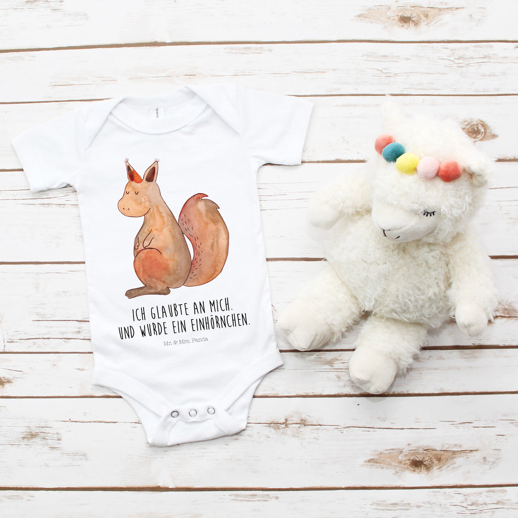 Organic Baby Body Einhörnchen Glaube Babykleidung, Babystrampler, Strampler, Wickelbody, Baby Erstausstattung, Junge, Mädchen, Einhorn, Einhörner, Einhorn Deko, Pegasus, Unicorn, Einhörnchen, Eichhörnchen, Eichhorn