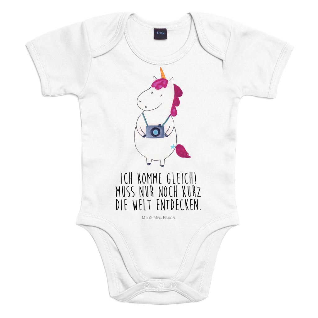 Organic Baby Body Einhorn Fotograf Babykleidung, Babystrampler, Strampler, Wickelbody, Baby Erstausstattung, Junge, Mädchen, Einhorn, Einhörner, Einhorn Deko, Pegasus, Unicorn, Fotograf, Fotografie, Kamera, Reisen, Weltreise, Weltenbummler, Urlaub, Tourist, Kurztrip, Reise, Städtereise