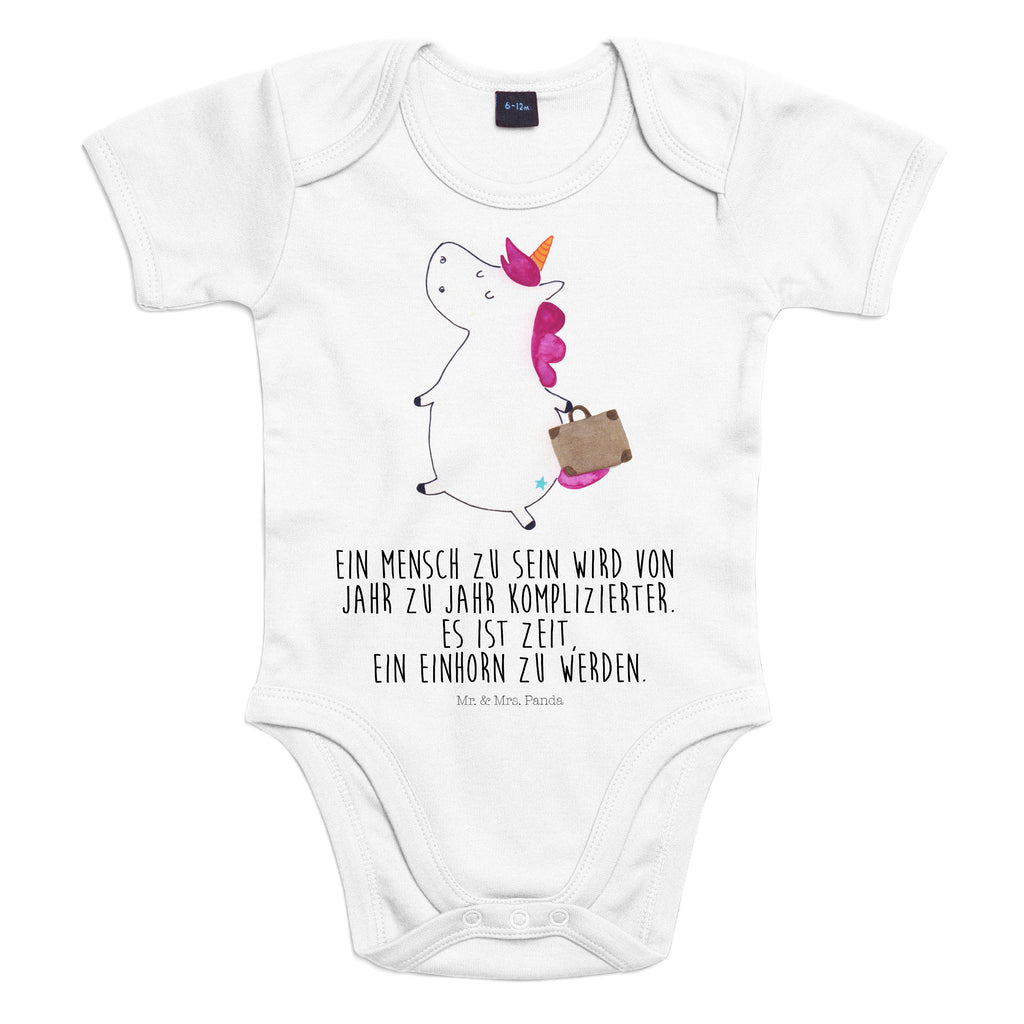 Organic Baby Body Einhorn Koffer Babykleidung, Babystrampler, Strampler, Wickelbody, Baby Erstausstattung, Junge, Mädchen, Einhorn, Einhörner, Einhorn Deko, Pegasus, Unicorn, unicorn, Koffer, Verreisen, Reise, Gepäck, Abenteuer, Erwachsen, Kind, albern, Spaß, lustig, witzig