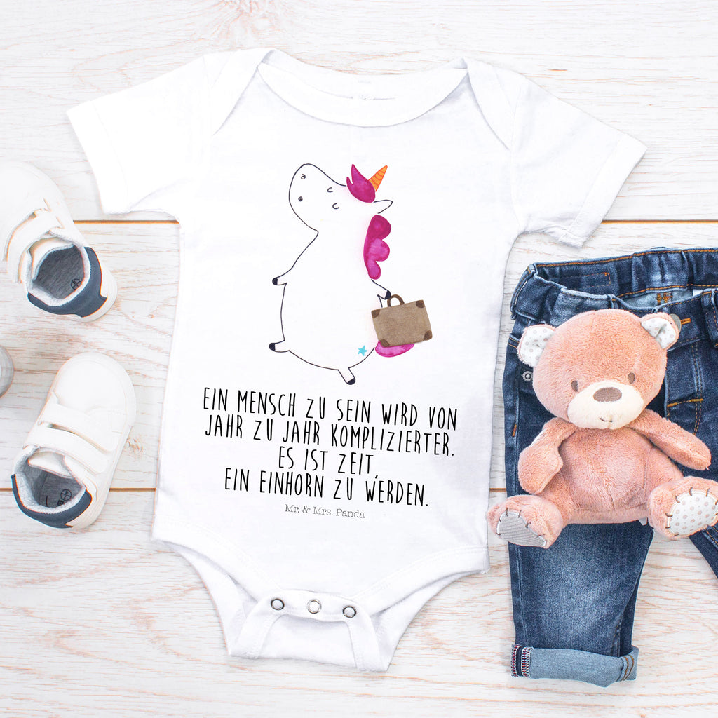 Organic Baby Body Einhorn Koffer Babykleidung, Babystrampler, Strampler, Wickelbody, Baby Erstausstattung, Junge, Mädchen, Einhorn, Einhörner, Einhorn Deko, Pegasus, Unicorn, unicorn, Koffer, Verreisen, Reise, Gepäck, Abenteuer, Erwachsen, Kind, albern, Spaß, lustig, witzig