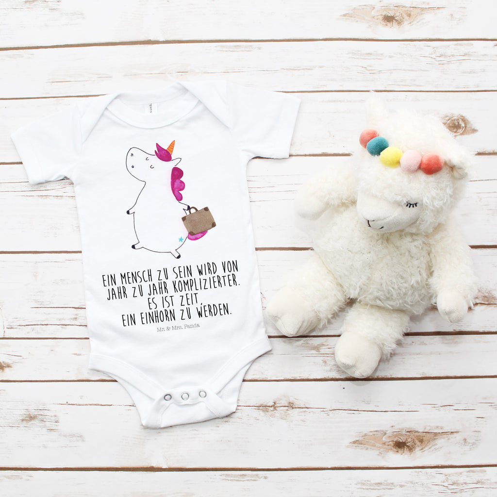 Organic Baby Body Einhorn Koffer Babykleidung, Babystrampler, Strampler, Wickelbody, Baby Erstausstattung, Junge, Mädchen, Einhorn, Einhörner, Einhorn Deko, Pegasus, Unicorn, unicorn, Koffer, Verreisen, Reise, Gepäck, Abenteuer, Erwachsen, Kind, albern, Spaß, lustig, witzig