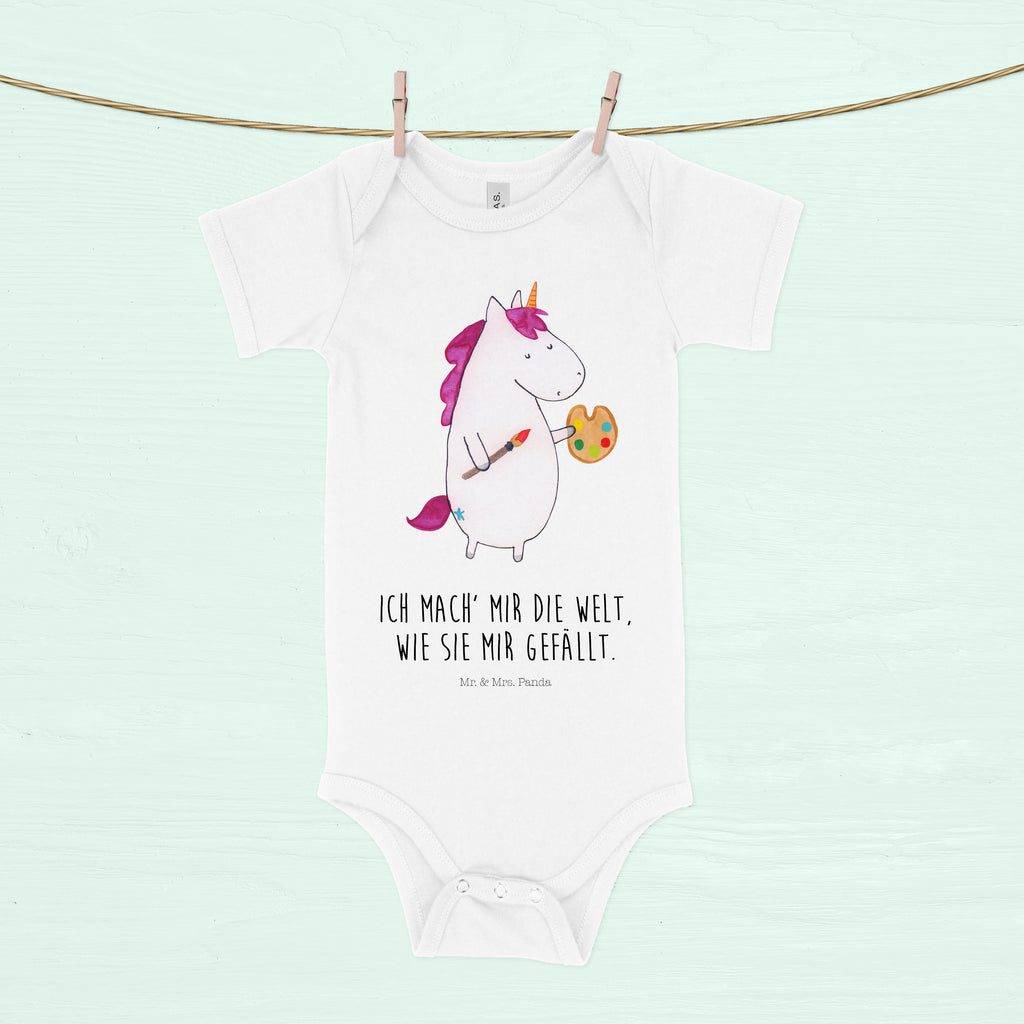 Organic Baby Body Einhorn Künstler Babykleidung, Babystrampler, Strampler, Wickelbody, Baby Erstausstattung, Junge, Mädchen, Einhorn, Einhörner, Einhorn Deko, Pegasus, Unicorn, Englisch, Künstler, Artist, Malen, Zeichnen, Welt, Farbe, Stift, Pinsel, Geschenk, Maler