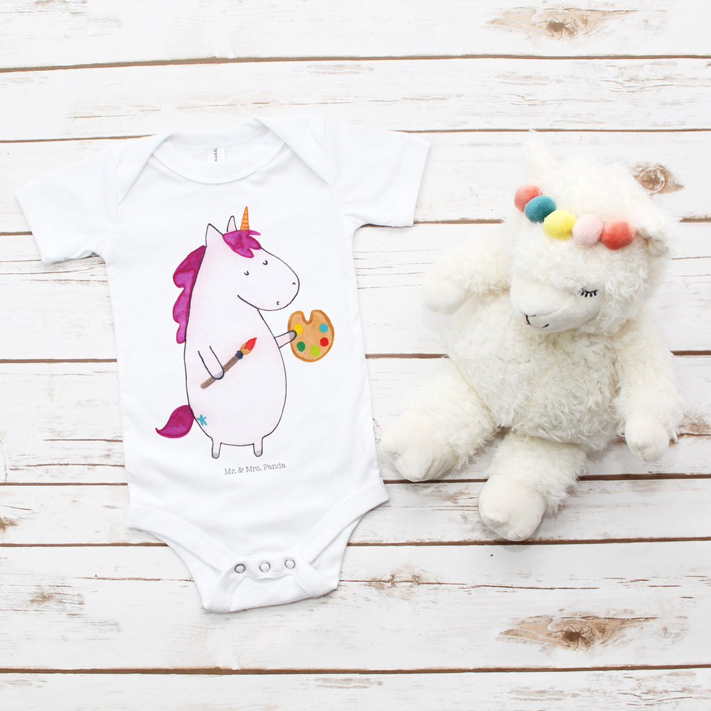 Organic Baby Body Einhorn Künstler Babykleidung, Babystrampler, Strampler, Wickelbody, Baby Erstausstattung, Junge, Mädchen, Einhorn, Einhörner, Einhorn Deko, Pegasus, Unicorn, Englisch, Künstler, Artist, Malen, Zeichnen, Welt, Farbe, Stift, Pinsel, Geschenk, Maler