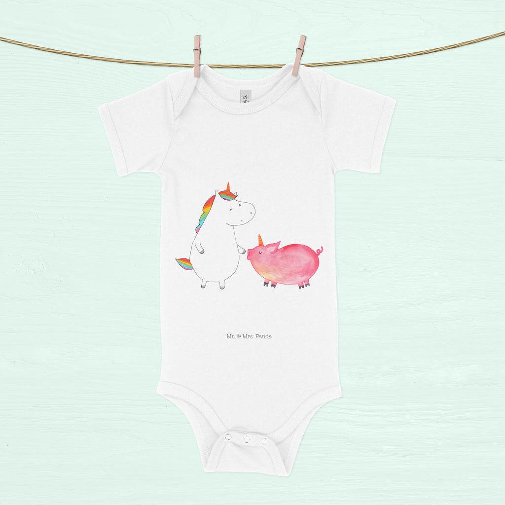 Organic Baby Body Einhorn + Schweinhorn Babykleidung, Babystrampler, Strampler, Wickelbody, Baby Erstausstattung, Junge, Mädchen, Einhorn, Einhörner, Einhorn Deko, Pegasus, Unicorn, Freundschaft, Schweinhorn, Schwein, Freundin, Schweinchen