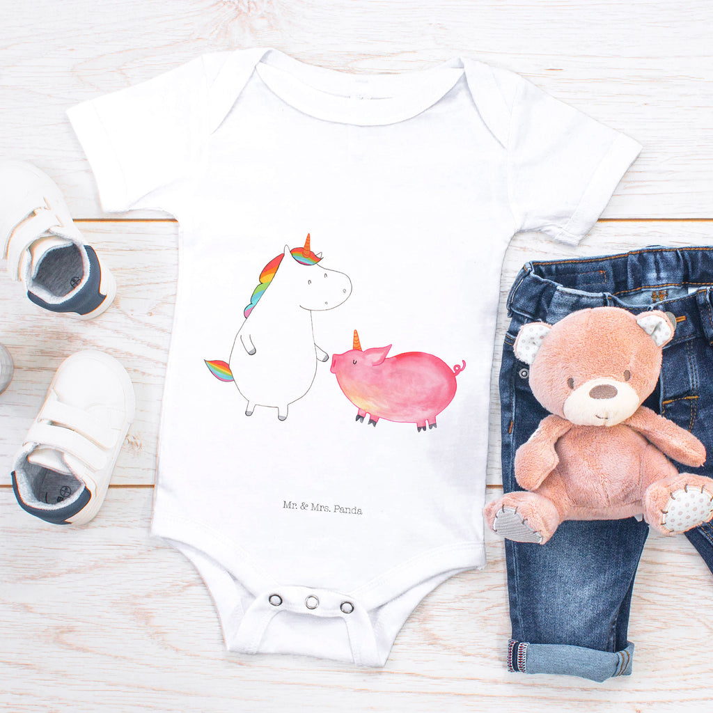 Organic Baby Body Einhorn + Schweinhorn Babykleidung, Babystrampler, Strampler, Wickelbody, Baby Erstausstattung, Junge, Mädchen, Einhorn, Einhörner, Einhorn Deko, Pegasus, Unicorn, Freundschaft, Schweinhorn, Schwein, Freundin, Schweinchen
