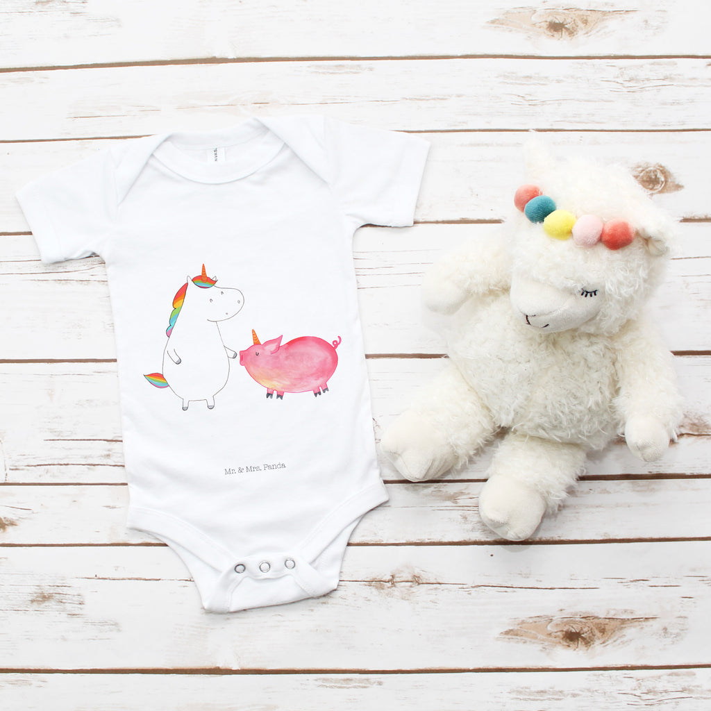 Organic Baby Body Einhorn + Schweinhorn Babykleidung, Babystrampler, Strampler, Wickelbody, Baby Erstausstattung, Junge, Mädchen, Einhorn, Einhörner, Einhorn Deko, Pegasus, Unicorn, Freundschaft, Schweinhorn, Schwein, Freundin, Schweinchen