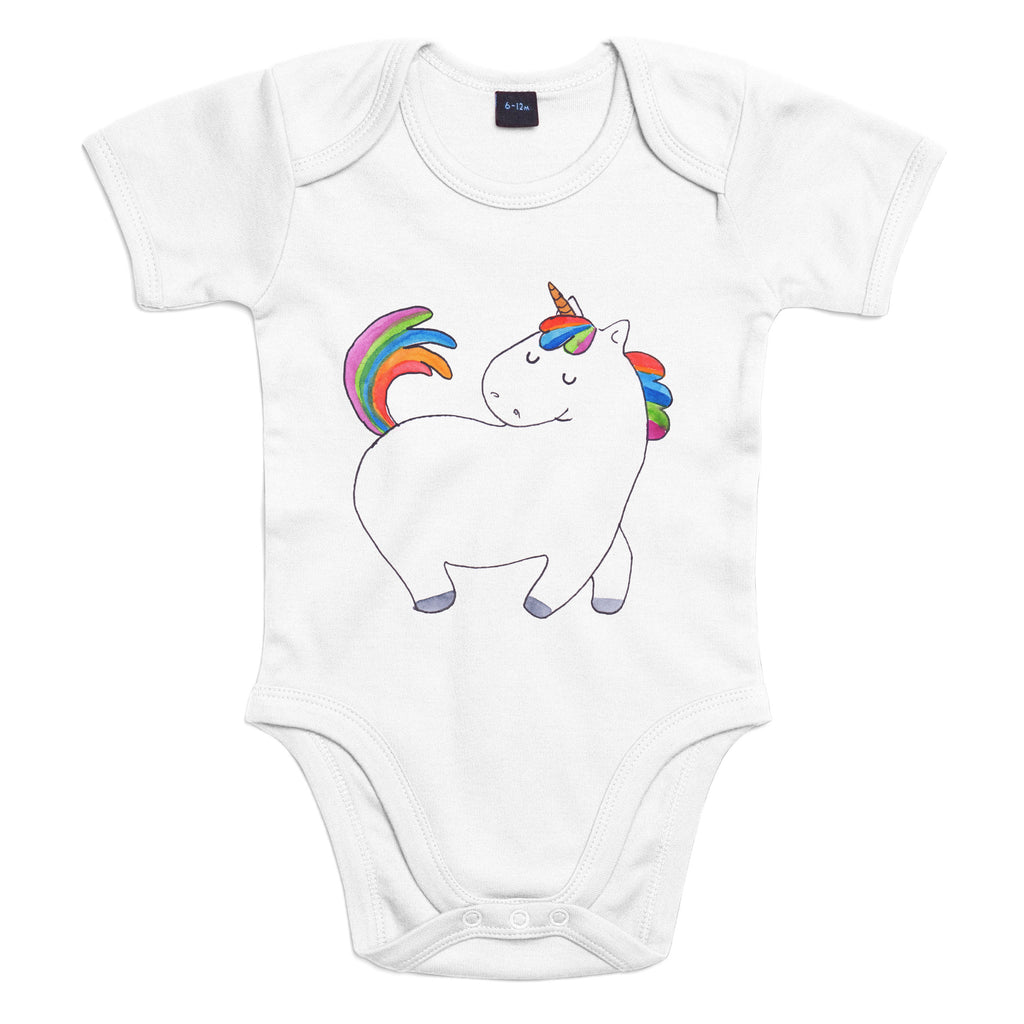 Organic Baby Body Einhorn stolzierend Babykleidung, Babystrampler, Strampler, Wickelbody, Baby Erstausstattung, Junge, Mädchen, Einhorn, Einhörner, Einhorn Deko, Pegasus, Unicorn, stolz, anders, bunt, Pferd, Reiter, Reiten, Freundin, Geschenk