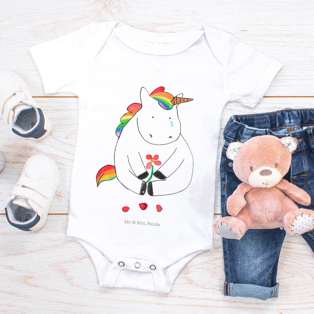 Organic Baby Body Einhorn Traurig Babykleidung, Babystrampler, Strampler, Wickelbody, Baby Erstausstattung, Junge, Mädchen, Einhorn, Einhörner, Einhorn Deko, Pegasus, Unicorn, Glitzer, Trösten. Freundschaft, Freunde, Liebe, Trauer, Grußkarte, Blume