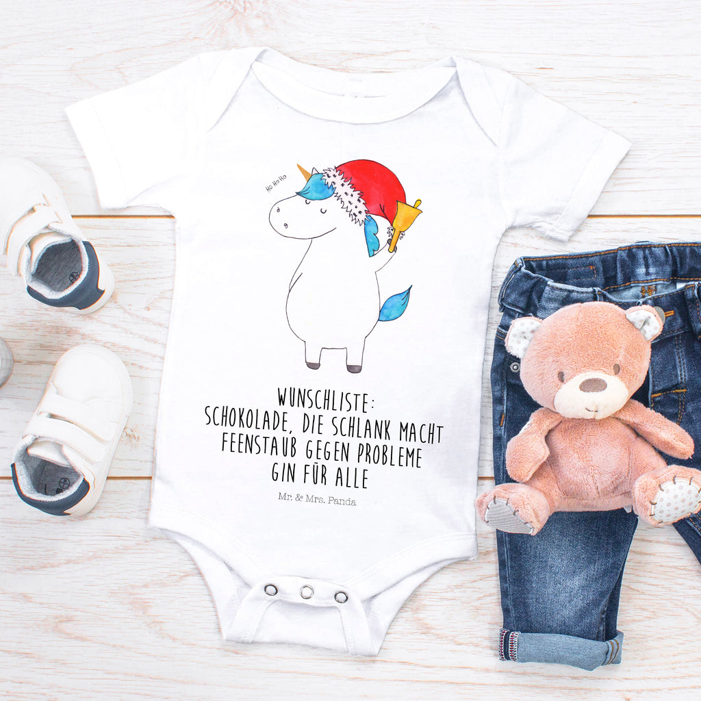 Organic Baby Body Einhorn Weihnachtsmann Babykleidung, Babystrampler, Strampler, Wickelbody, Baby Erstausstattung, Junge, Mädchen, Einhorn, Einhörner, Einhorn Deko, Pegasus, Unicorn, Gin, Schokolade, Schoki, Weihnachten, Weihnachtsmann, Nikolaus, Wunschzettel, Wunschliste, Feenstaub