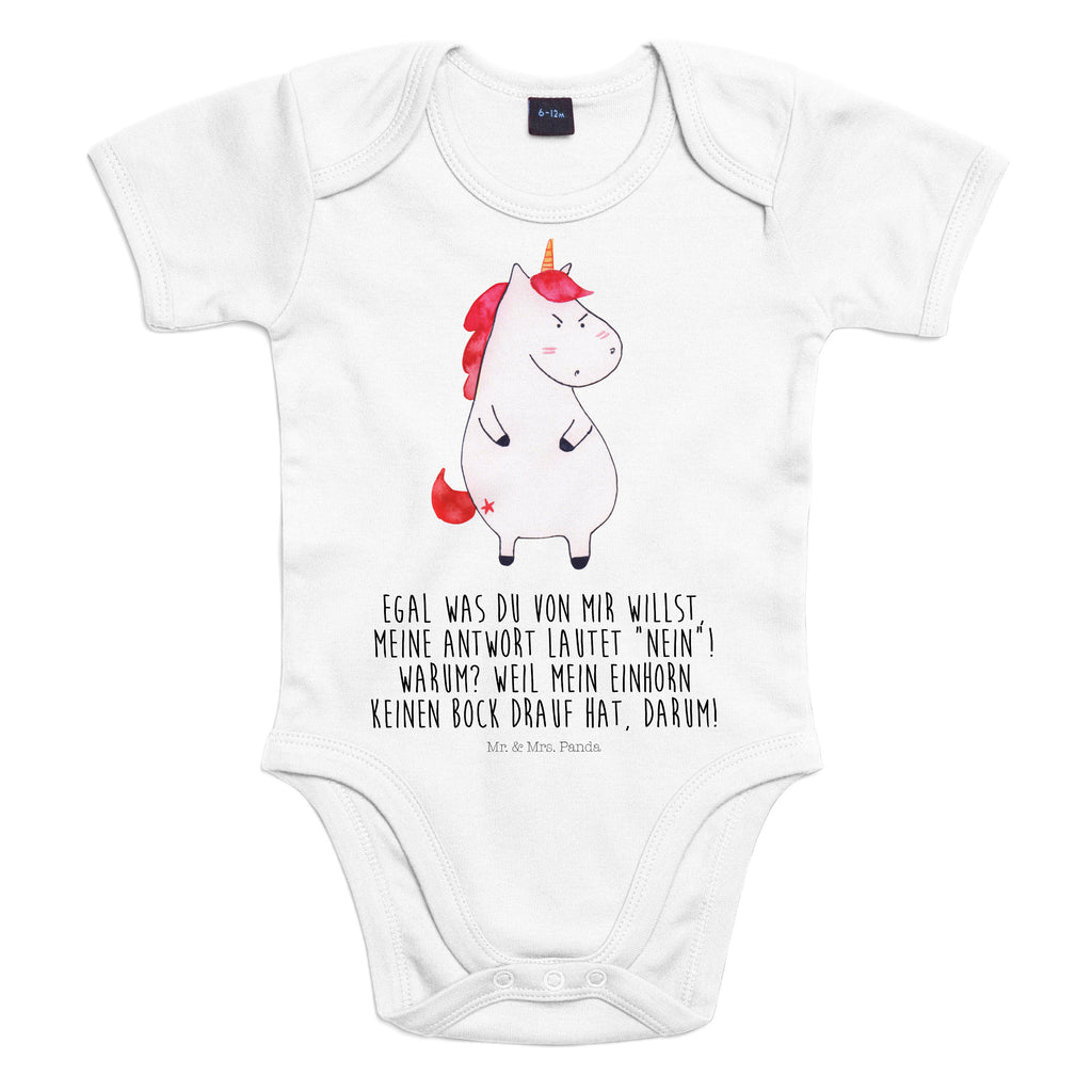 Organic Baby Body Einhorn wütend Babykleidung, Babystrampler, Strampler, Wickelbody, Baby Erstausstattung, Junge, Mädchen, Einhorn, Einhörner, Einhorn Deko, Pegasus, Unicorn, Realität, Ansage, lustlos, nein, Büro, Arbeit, wütend, dumme Fragen, lustig, Spaß, Geschenk