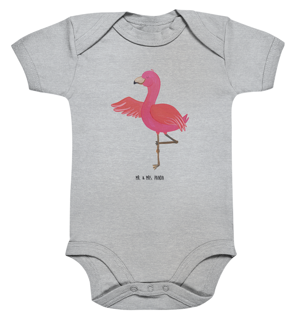 Organic Baby Body Flamingo Yoga Babykleidung, Babystrampler, Strampler, Wickelbody, Baby Erstausstattung, Junge, Mädchen, Flamingo, Vogel, Yoga, Namaste, Achtsamkeit, Yoga-Übung, Entspannung, Ärger, Aufregen, Tiefenentspannung