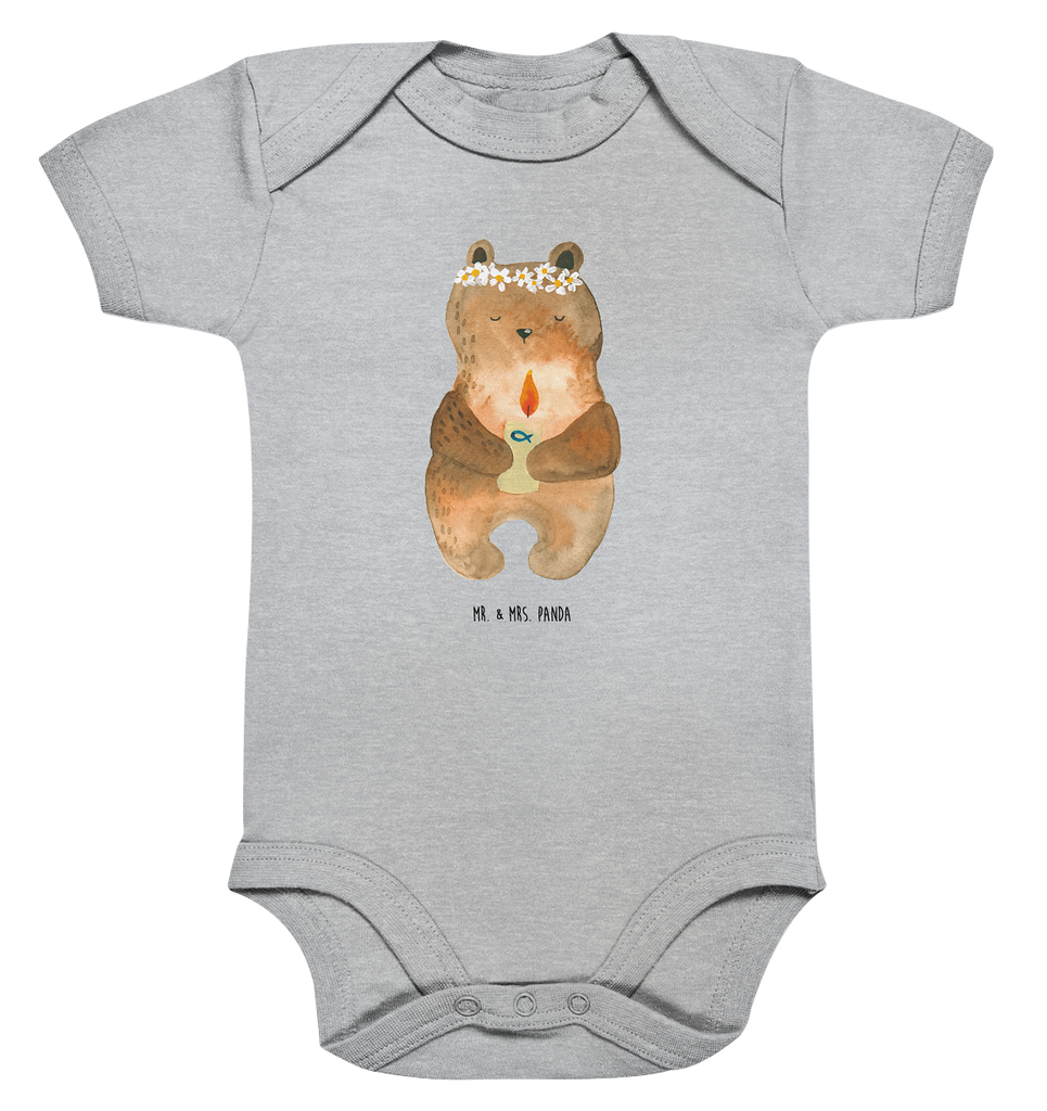 Organic Baby Body Kommunion-Bär Babykleidung, Babystrampler, Strampler, Wickelbody, Baby Erstausstattung, Junge, Mädchen, Bär, Teddy, Teddybär, Kommunion, Gottes Segen, Taufkerze, katholisch