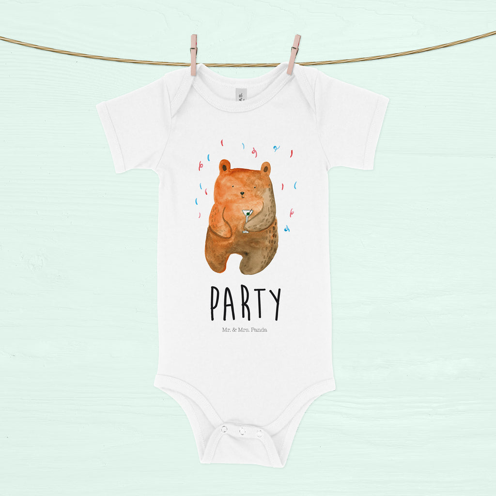 Organic Baby Body Bär Party Babykleidung, Babystrampler, Strampler, Wickelbody, Baby Erstausstattung, Junge, Mädchen, Bär, Teddy, Teddybär, Geburtstag, Geburtstagsgeschenk, Geschenk, Party, Feiern, Abfeiern, Mitbringsel, Gute Laune, Lustig