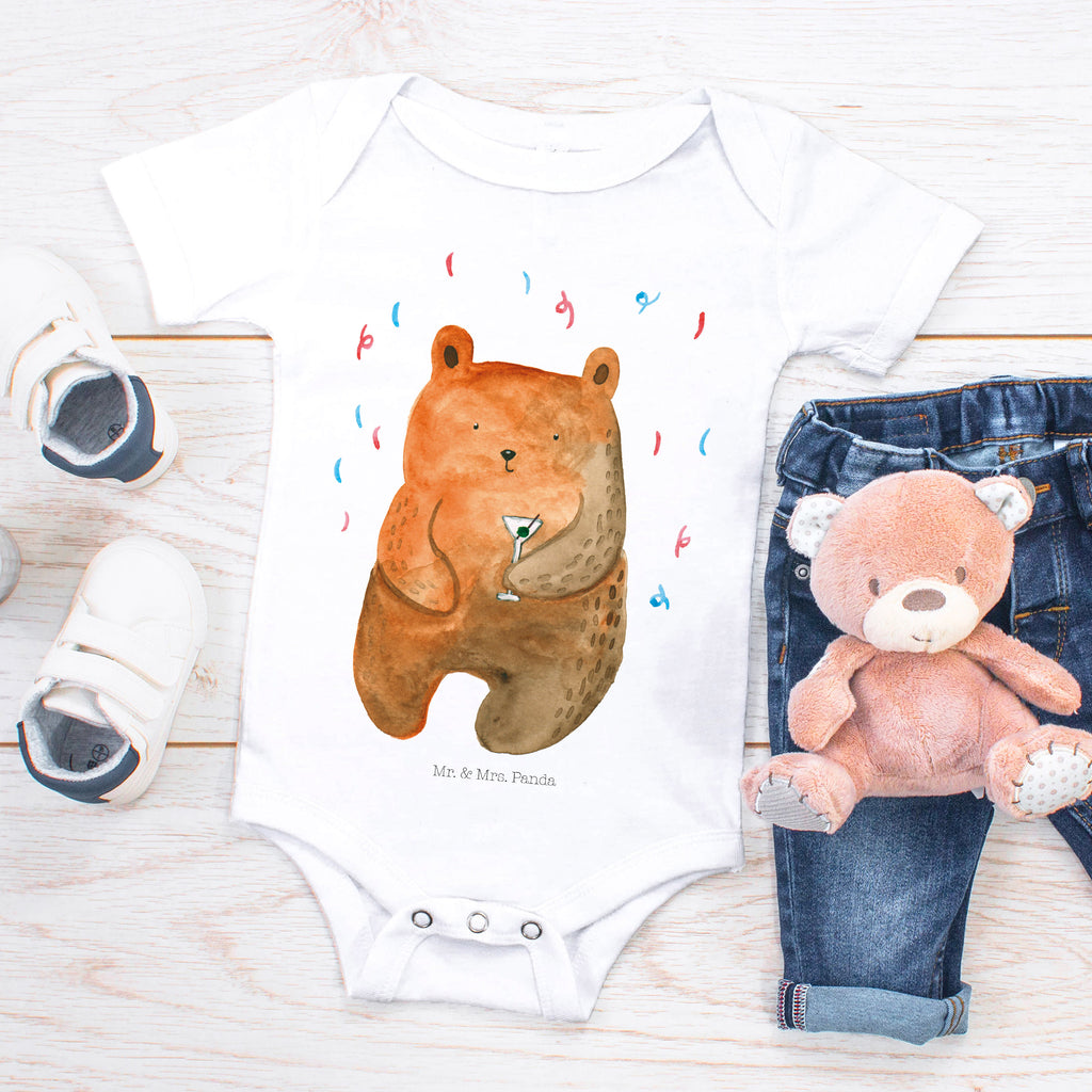 Organic Baby Body Bär Party Babykleidung, Babystrampler, Strampler, Wickelbody, Baby Erstausstattung, Junge, Mädchen, Bär, Teddy, Teddybär, Geburtstag, Geburtstagsgeschenk, Geschenk, Party, Feiern, Abfeiern, Mitbringsel, Gute Laune, Lustig