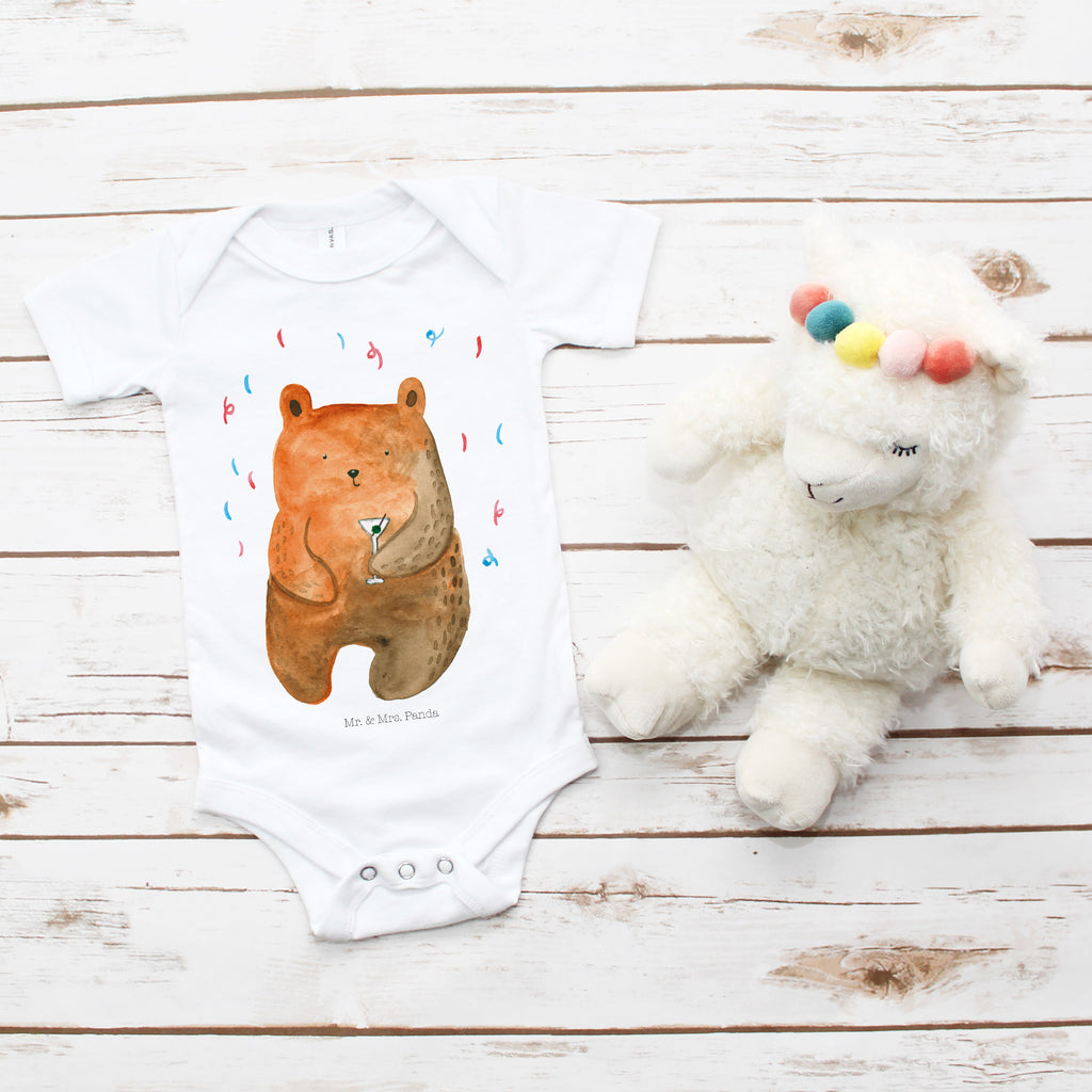 Organic Baby Body Bär Party Babykleidung, Babystrampler, Strampler, Wickelbody, Baby Erstausstattung, Junge, Mädchen, Bär, Teddy, Teddybär, Geburtstag, Geburtstagsgeschenk, Geschenk, Party, Feiern, Abfeiern, Mitbringsel, Gute Laune, Lustig