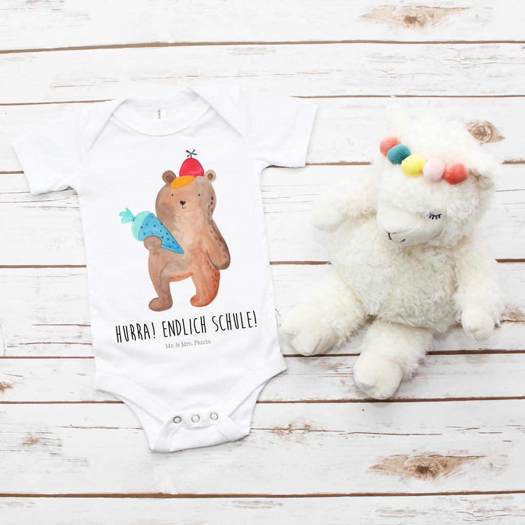 Organic Baby Body Bär mit Schultüte Babykleidung, Babystrampler, Strampler, Wickelbody, Baby Erstausstattung, Junge, Mädchen, Bär, Teddy, Teddybär, Bär Motiv, Schultüte, Erster Schultag Geschenk, Einschulung Geschenk, Schule Geschenk, Grundschule, Schulanfang, Schulbeginn