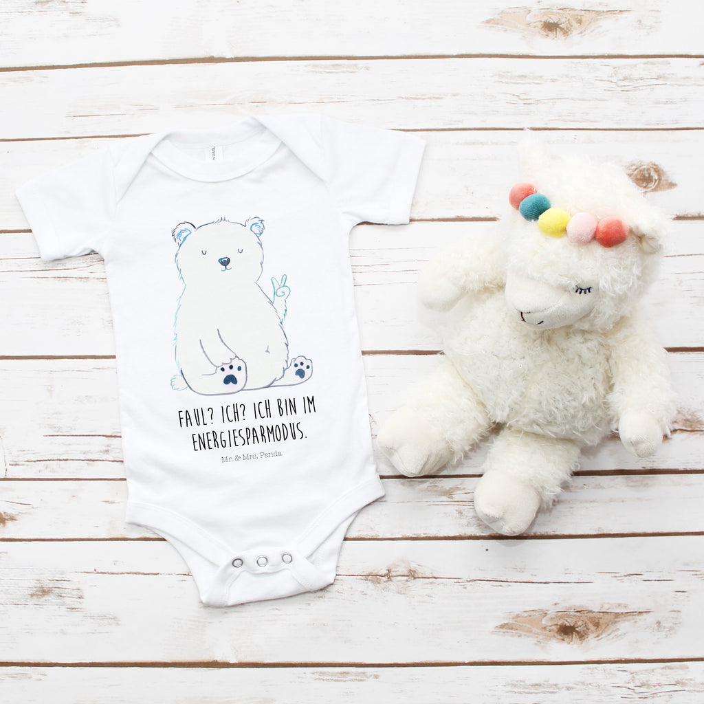 Organic Baby Body Eisbär Faul Babykleidung, Babystrampler, Strampler, Wickelbody, Baby Erstausstattung, Junge, Mädchen, Bär, Teddy, Teddybär, Eisbär, Nordpol, Faul, Entspannen, Relaxen, Büro, Arbeit, Bürojob, Arbeitsplatz, Homeoffice