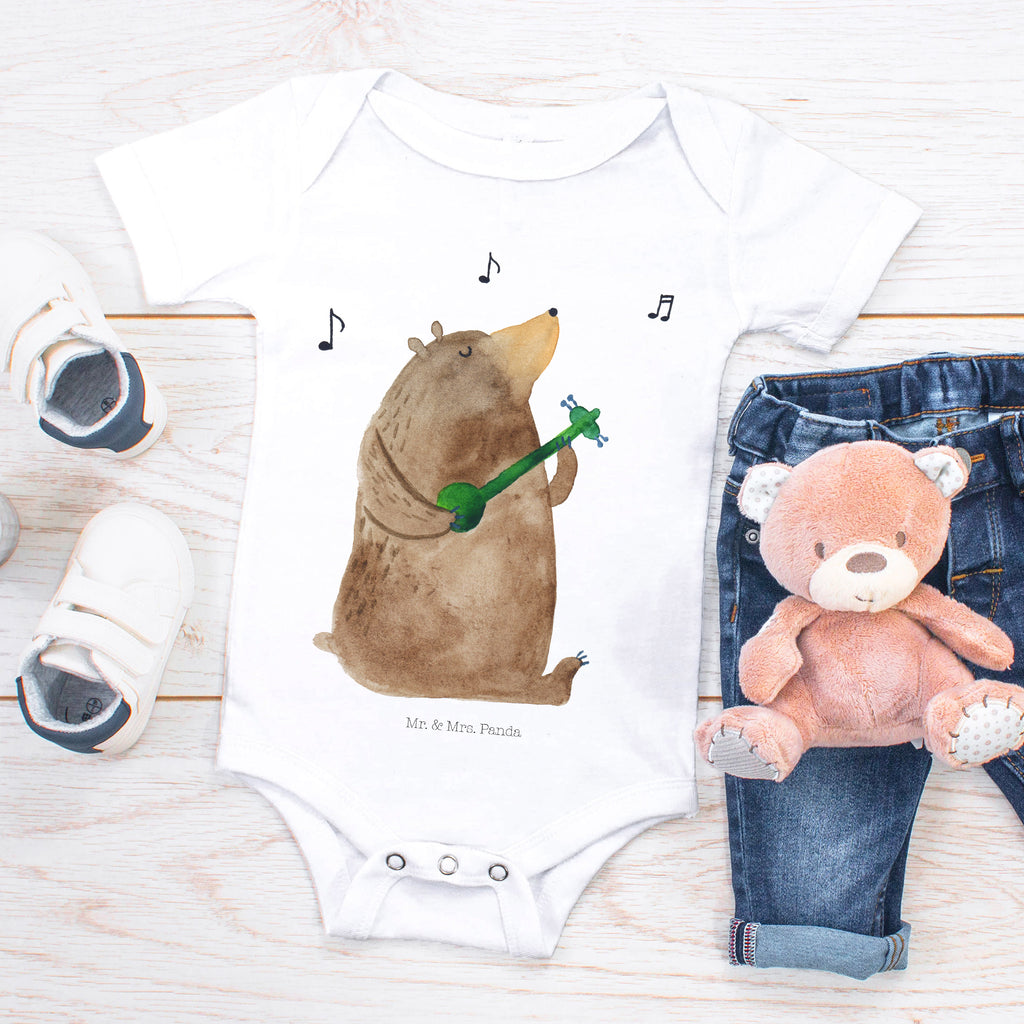 Organic Baby Body Bär Gitarre Babykleidung, Babystrampler, Strampler, Wickelbody, Baby Erstausstattung, Junge, Mädchen, Bär, Teddy, Teddybär