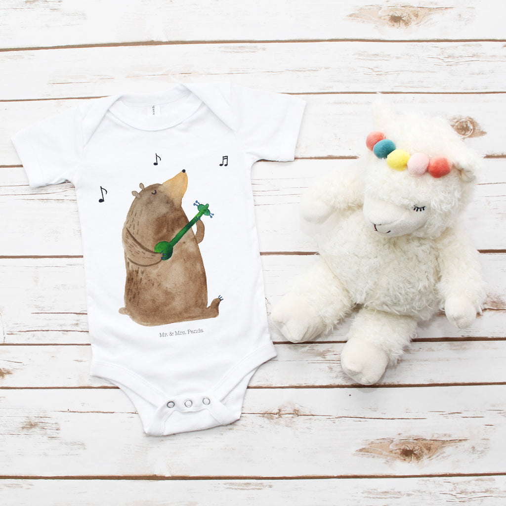 Organic Baby Body Bär Gitarre Babykleidung, Babystrampler, Strampler, Wickelbody, Baby Erstausstattung, Junge, Mädchen, Bär, Teddy, Teddybär