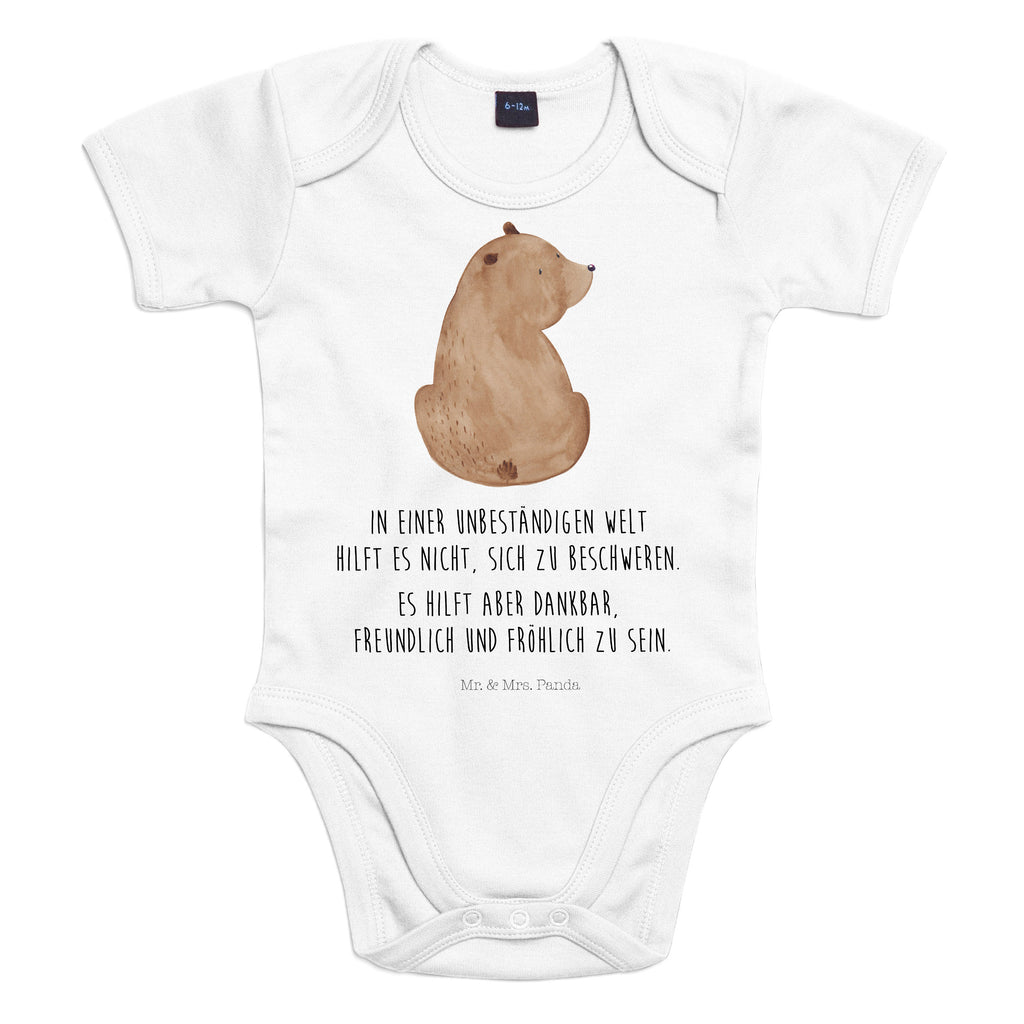 Organic Baby Body Bär Schulterblick Babykleidung, Babystrampler, Strampler, Wickelbody, Baby Erstausstattung, Junge, Mädchen, Bär, Teddy, Teddybär, Selbstachtung, Weltansicht, Motivation, Bären, Bärenliebe, Weisheit