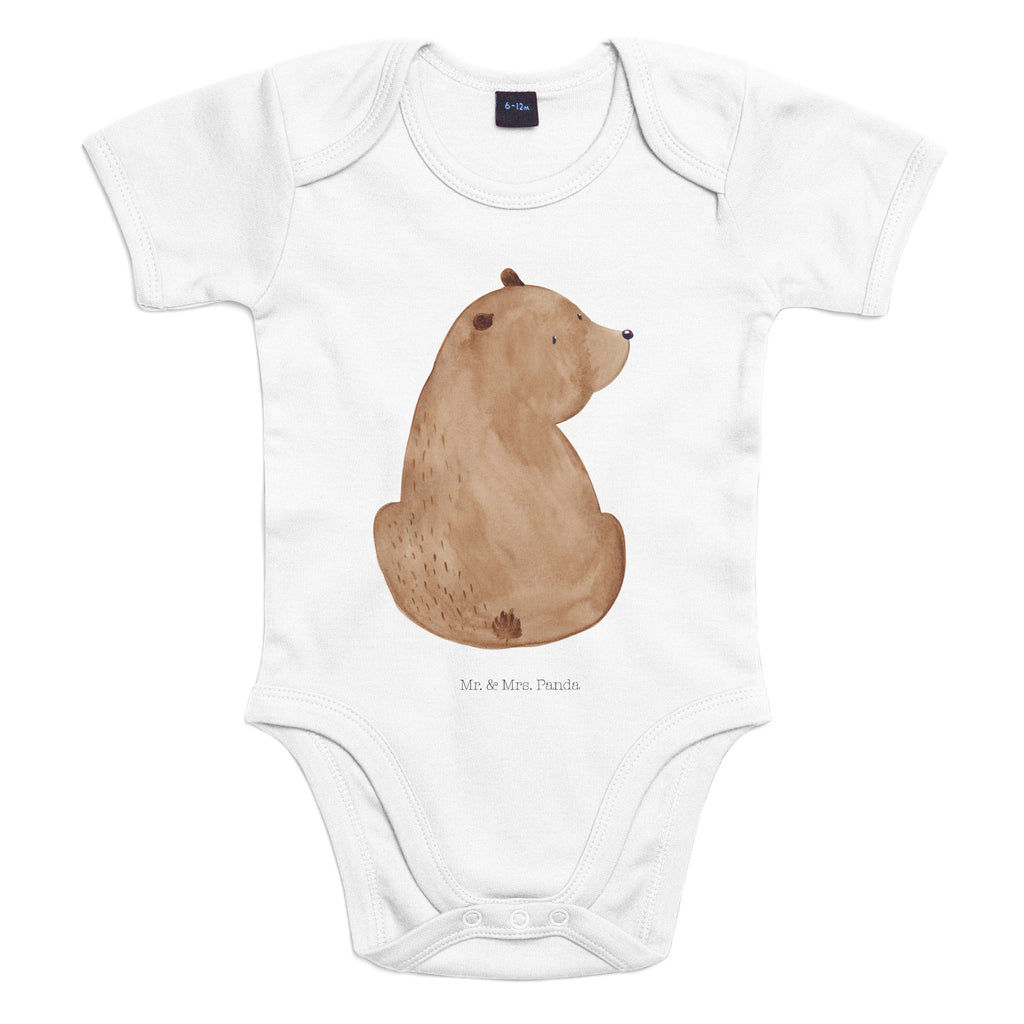 Organic Baby Body Bär Schulterblick Babykleidung, Babystrampler, Strampler, Wickelbody, Baby Erstausstattung, Junge, Mädchen, Bär, Teddy, Teddybär, Selbstachtung, Weltansicht, Motivation, Bären, Bärenliebe, Weisheit