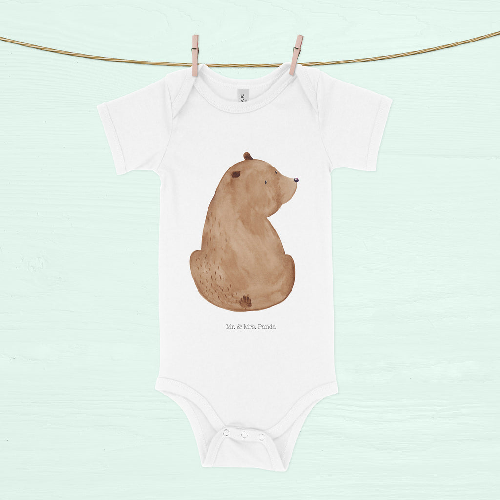 Organic Baby Body Bär Schulterblick Babykleidung, Babystrampler, Strampler, Wickelbody, Baby Erstausstattung, Junge, Mädchen, Bär, Teddy, Teddybär, Selbstachtung, Weltansicht, Motivation, Bären, Bärenliebe, Weisheit