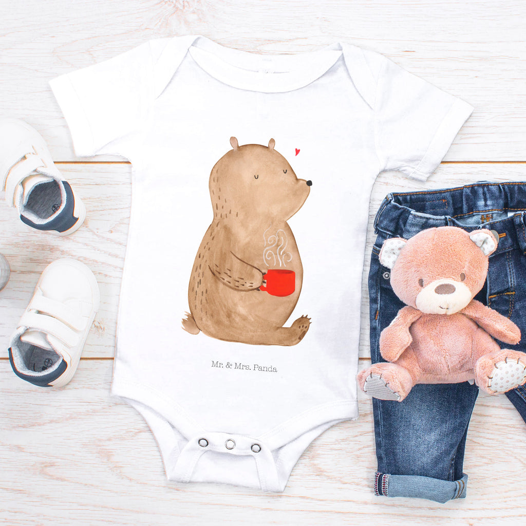 Organic Baby Body Bär Kaffee Babykleidung, Babystrampler, Strampler, Wickelbody, Baby Erstausstattung, Junge, Mädchen, Bär, Teddy, Teddybär, Kaffee, Coffee, Bären, guten Morgen, Morgenroutine, Welt erobern, Welt retten, Motivation