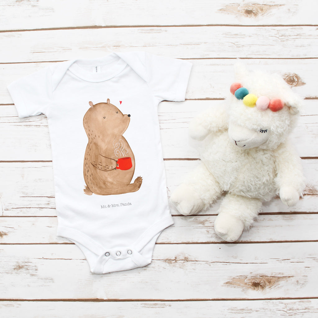 Organic Baby Body Bär Kaffee Babykleidung, Babystrampler, Strampler, Wickelbody, Baby Erstausstattung, Junge, Mädchen, Bär, Teddy, Teddybär, Kaffee, Coffee, Bären, guten Morgen, Morgenroutine, Welt erobern, Welt retten, Motivation
