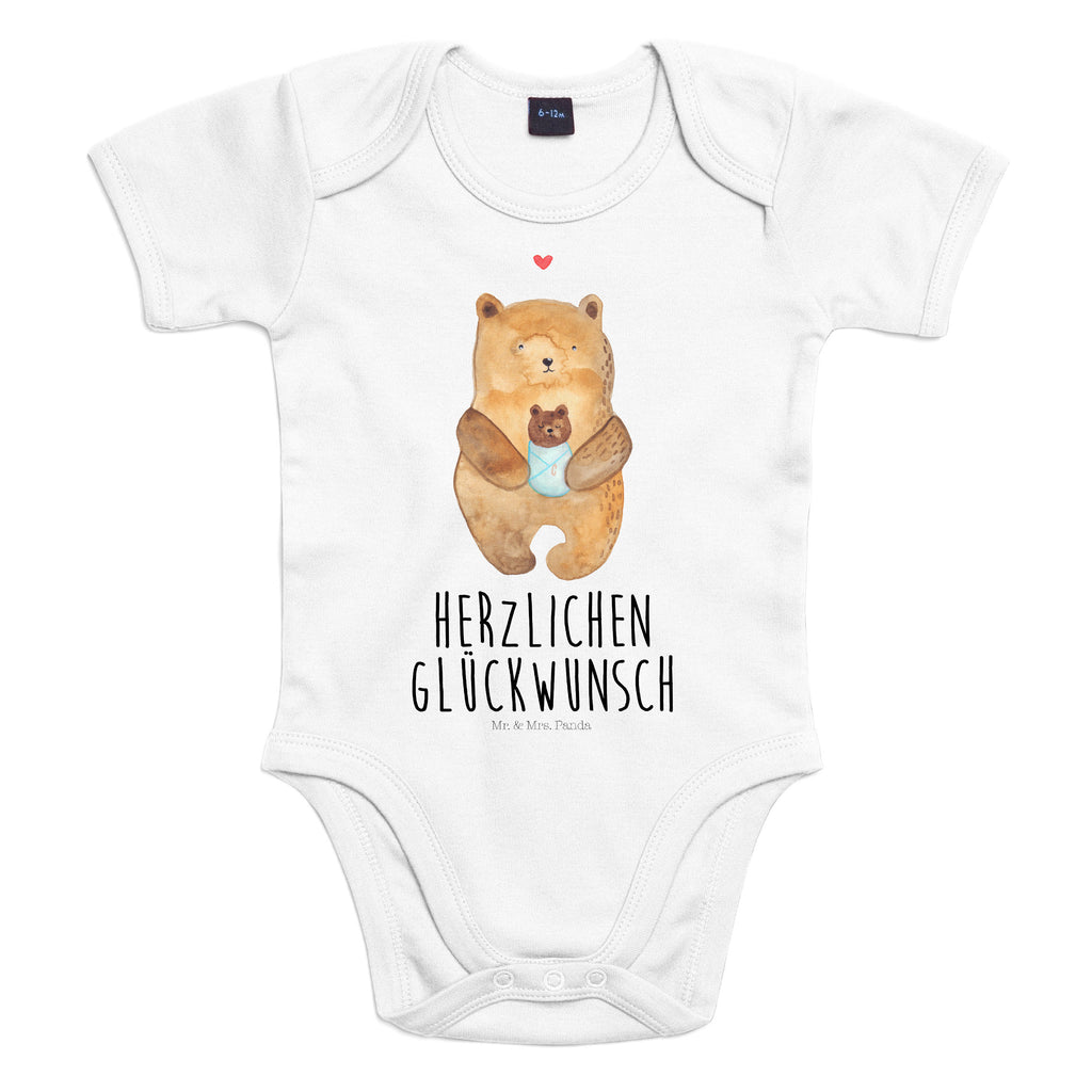 Organic Baby Body Bär mit Baby Babykleidung, Babystrampler, Strampler, Wickelbody, Baby Erstausstattung, Junge, Mädchen, Bär, Teddy, Teddybär, Eltern, Mutter, Baby, Taufe, Geburt, Nichte, Neffe, Enkel, Enkelin, Täufling, Geburtstag, Glückwunsch